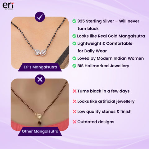 Solitaire Silver Mangalsutra
