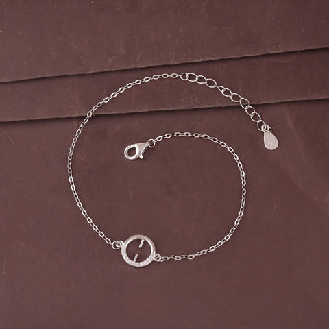 925 Sterling Silver Minimal Circle Bracelet for Women