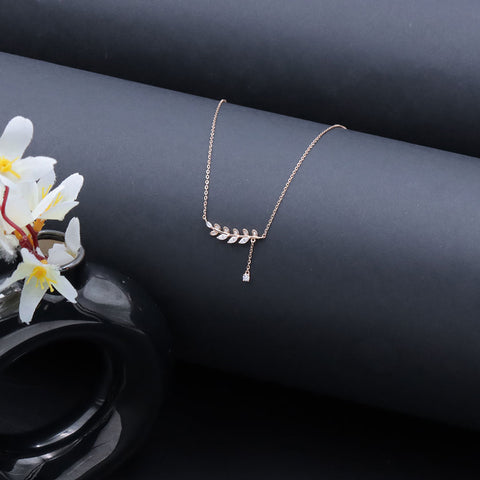 Rose Gold Plated Leaf Pandant Chain