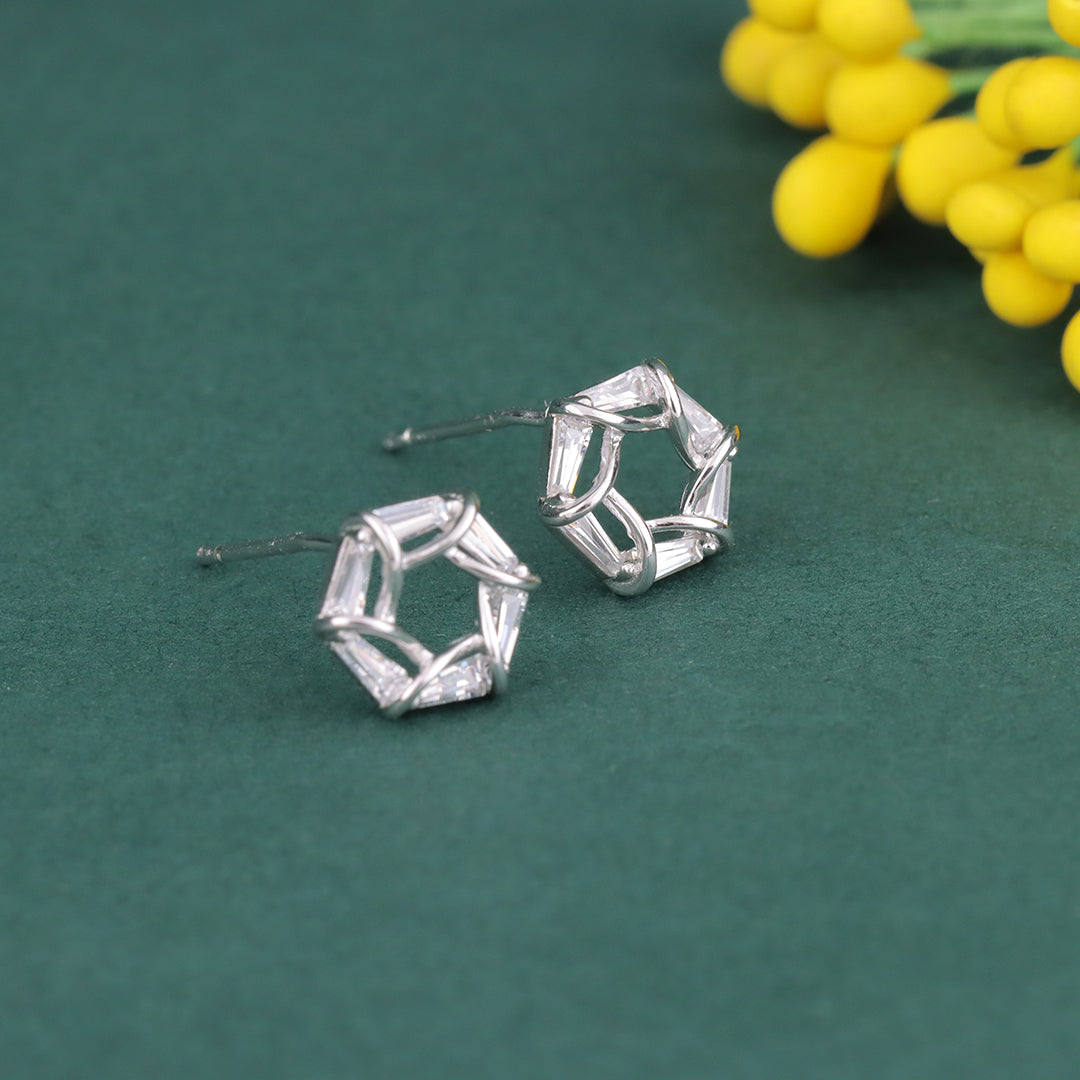 925 Sterling Silver Modern Hoop Earrings for Women