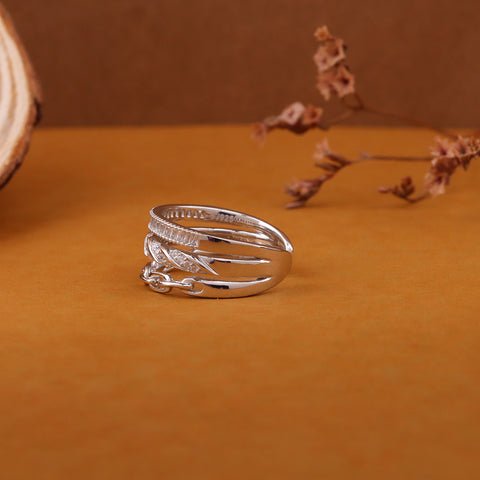 Zirconia Double Line Index Finger Ring Love Partnership Rings