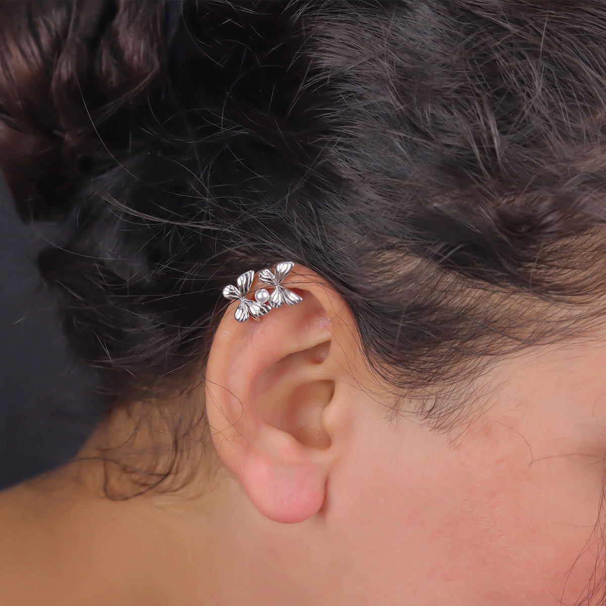 925 Sterling Silver  Butterfly Ear Cuff for Women