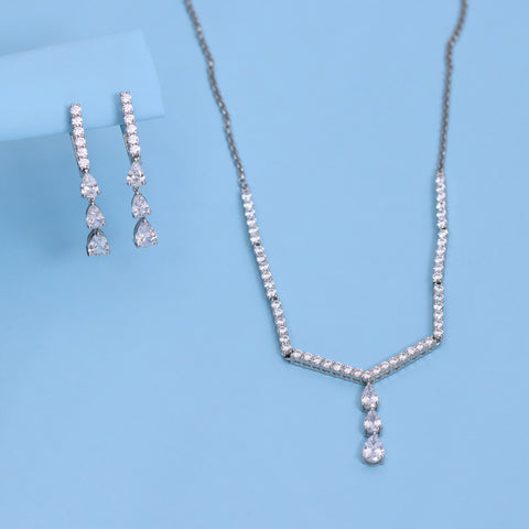 Silver V Shape Necklace