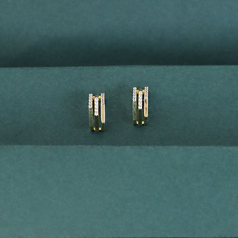 925 Sterling Silver Yellow Plated  Hoop Earrings for Women