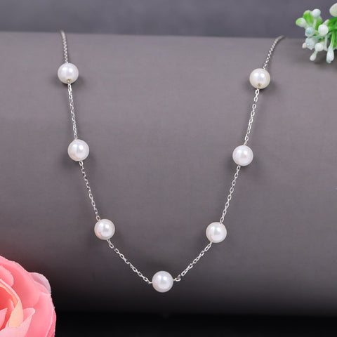 Silver White Beads Chain