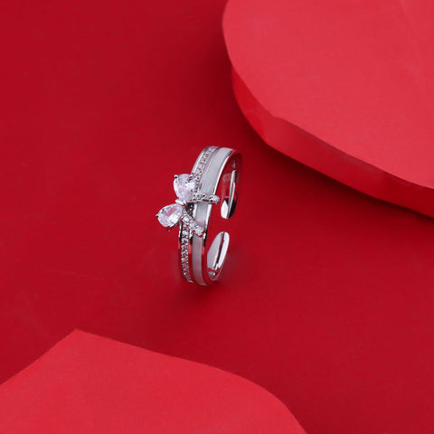 Valentine's Special Silver Bow Ring