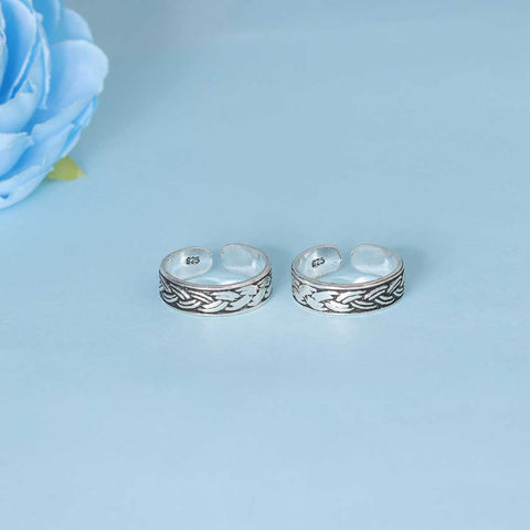 925 Sterling Silver Adjustable Oxidized  Toe Ring