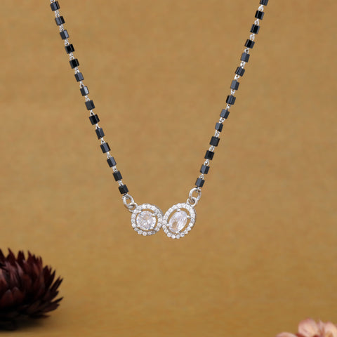 Solitaire Silver Mangalsutra