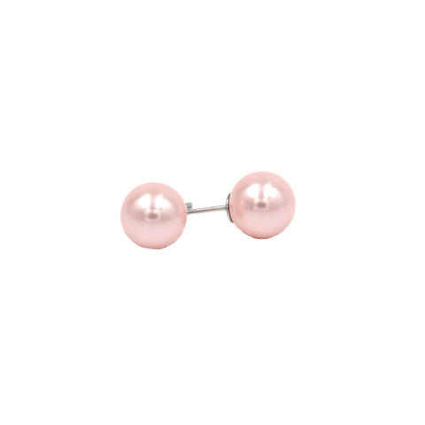 Pink Pearl Silver Earring