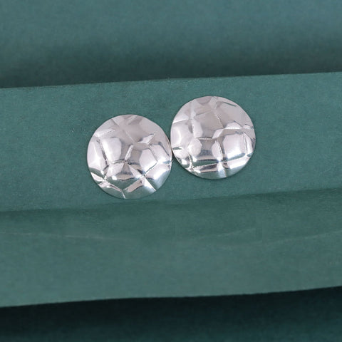925 Sterling Silver Floral Dome-Cut Stud Earrings for Women