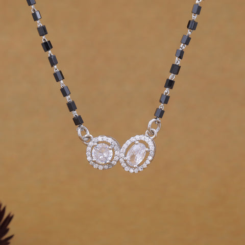 Solitaire Silver Mangalsutra