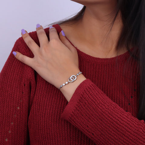  Silver Elegant Link Circle Bracelet