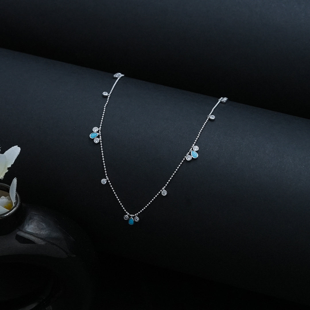Silver Bead Charm Necklace