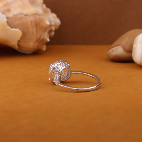 Cushion Cut Halo Solitaire fashion ring