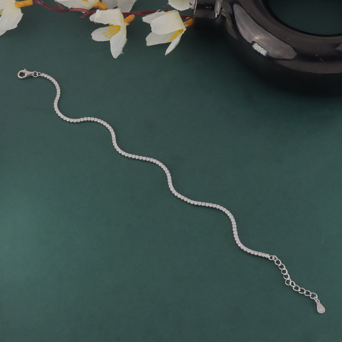 925 Sterling Silver Adjustable Tennis Bracelet for Women