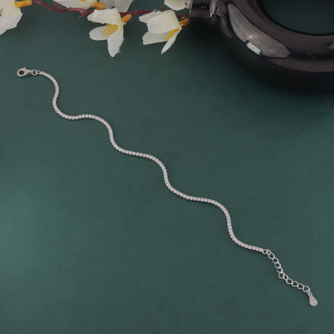 925 Sterling Silver Adjustable Tennis Bracelet for Women