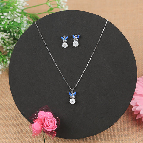 925 Silver Cubic Zirconia Dainty Flower Charm necklace