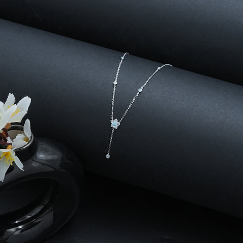 925 Silver Floweret Pendant  Chain