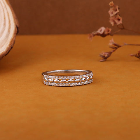 Classic Textured Silver Finger Ring