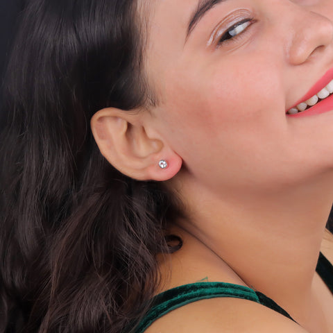 Classic Solitaire 92.5 Sterling Silver Earrings