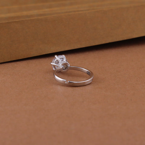 High Set Adjustable Silver Proposal Ring