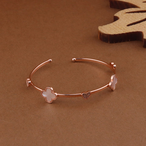 Rose Gold Flower Shape &  Heart Bracelet