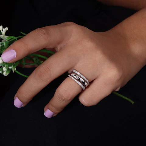 silver leaf design ring bend