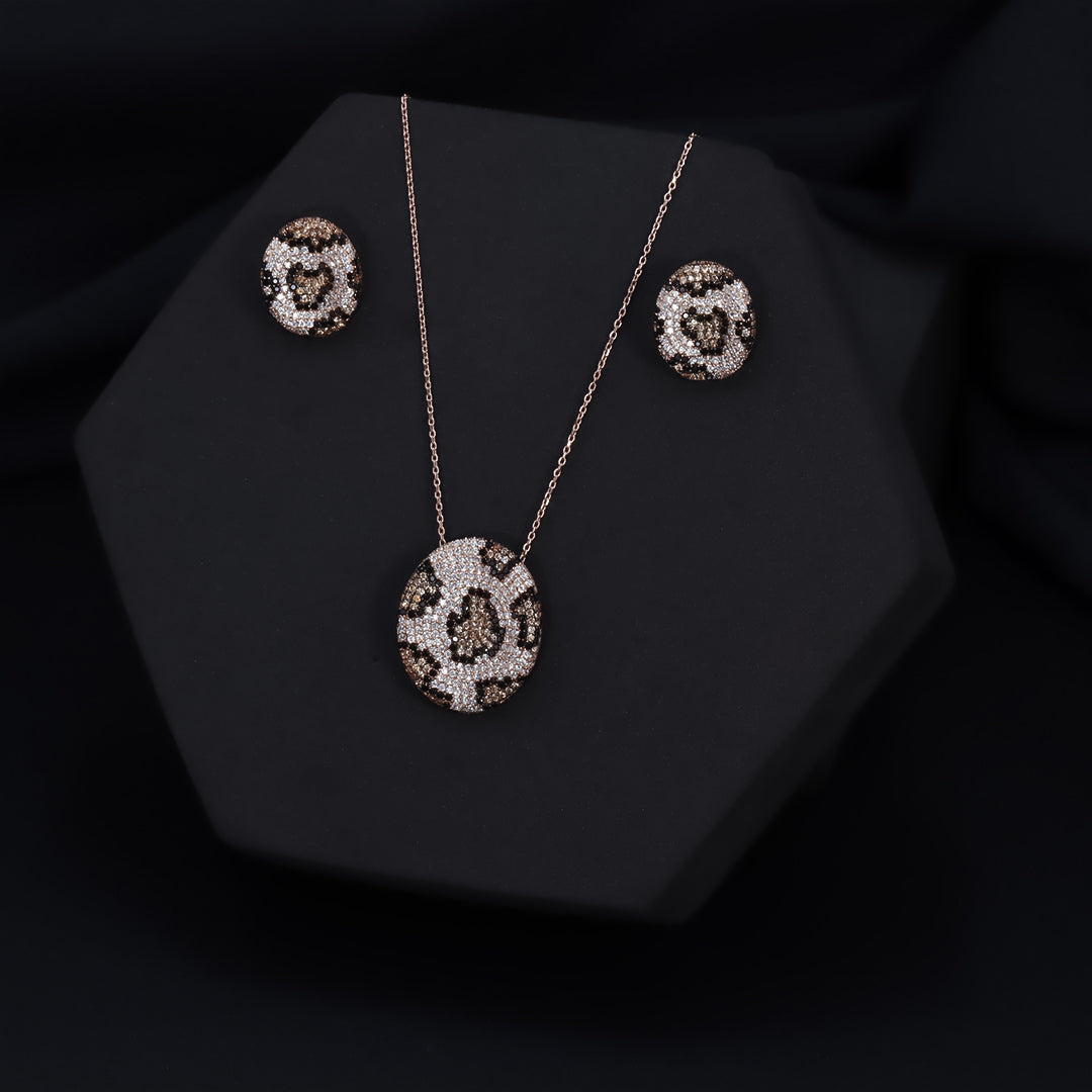 Black Square Crystal Pendant Rose Gold Necklace For Women – Brantashop