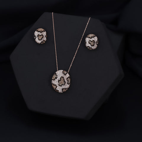 Chanel Earrings,Necklace Set.Rose Gold