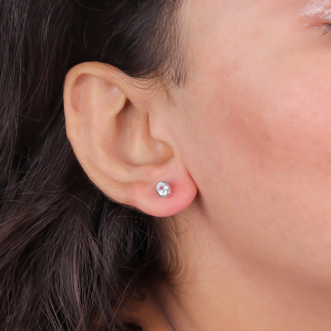 Classic Solitaire 92.5 Sterling Silver Earrings