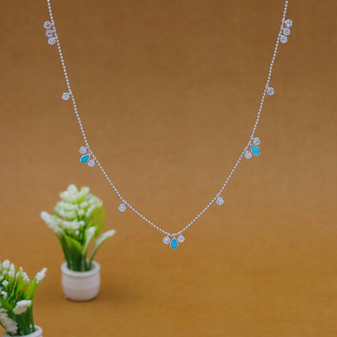 Silver Bead Charm Necklace