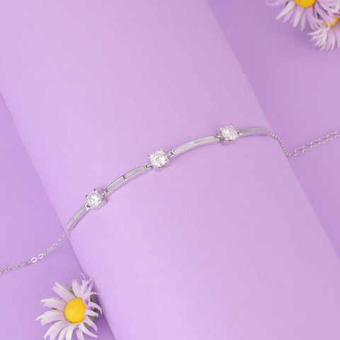 925 Sterling Silver Stone Classic CZ Tennis Bracelet for Women