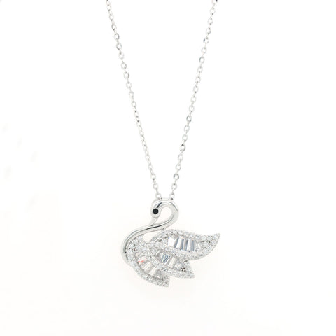 Silver Swan Designer Pendant With Chain