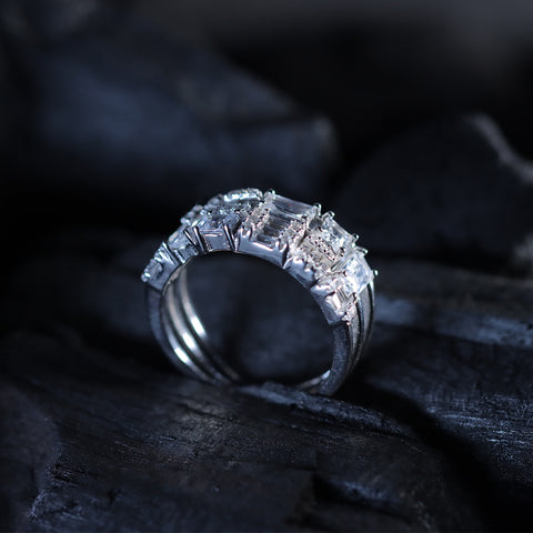 925 Sterling Silver Adjustable CZ Ring