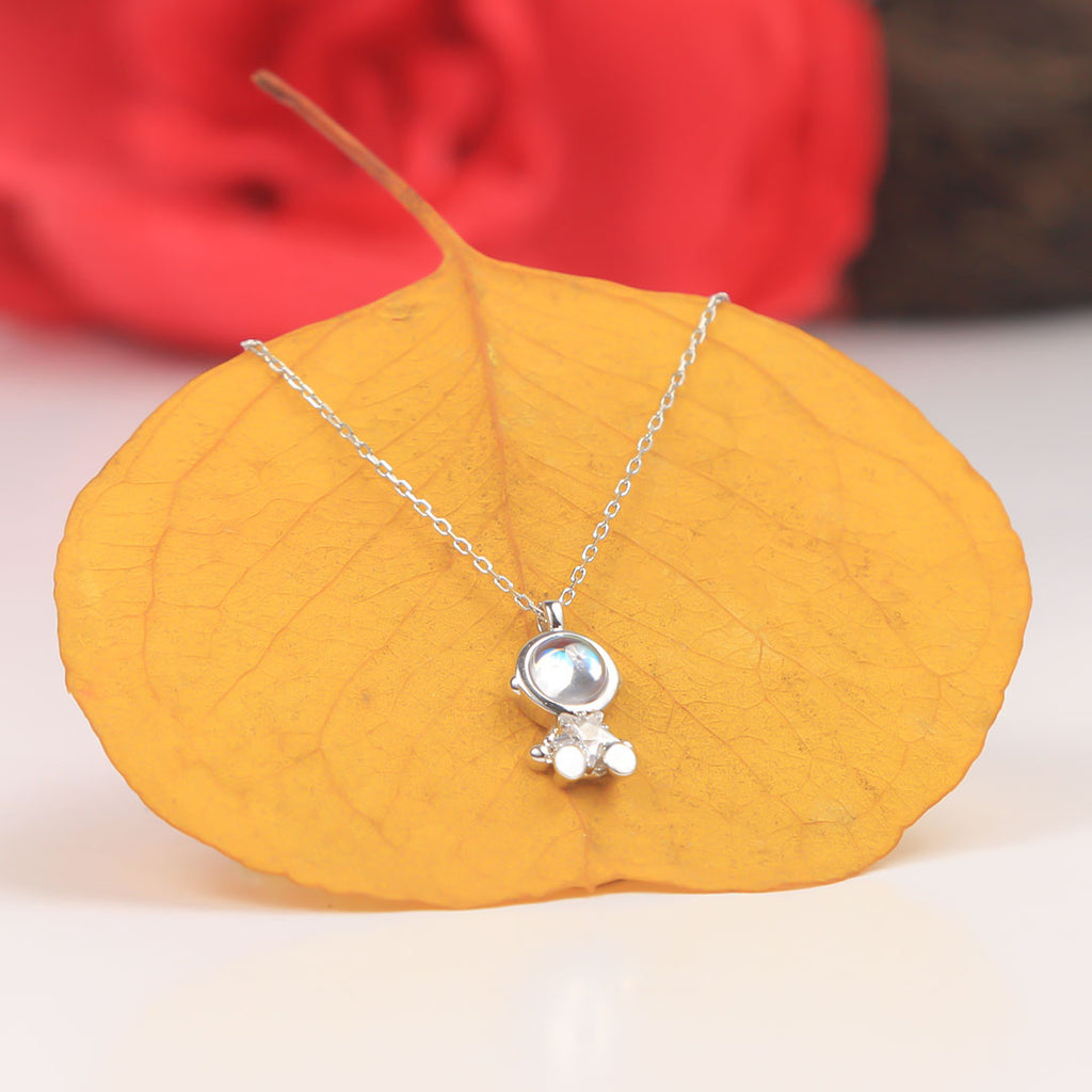 Handcrafted Sterling Silver Spaceman Moonlight Blue White Color Change ...