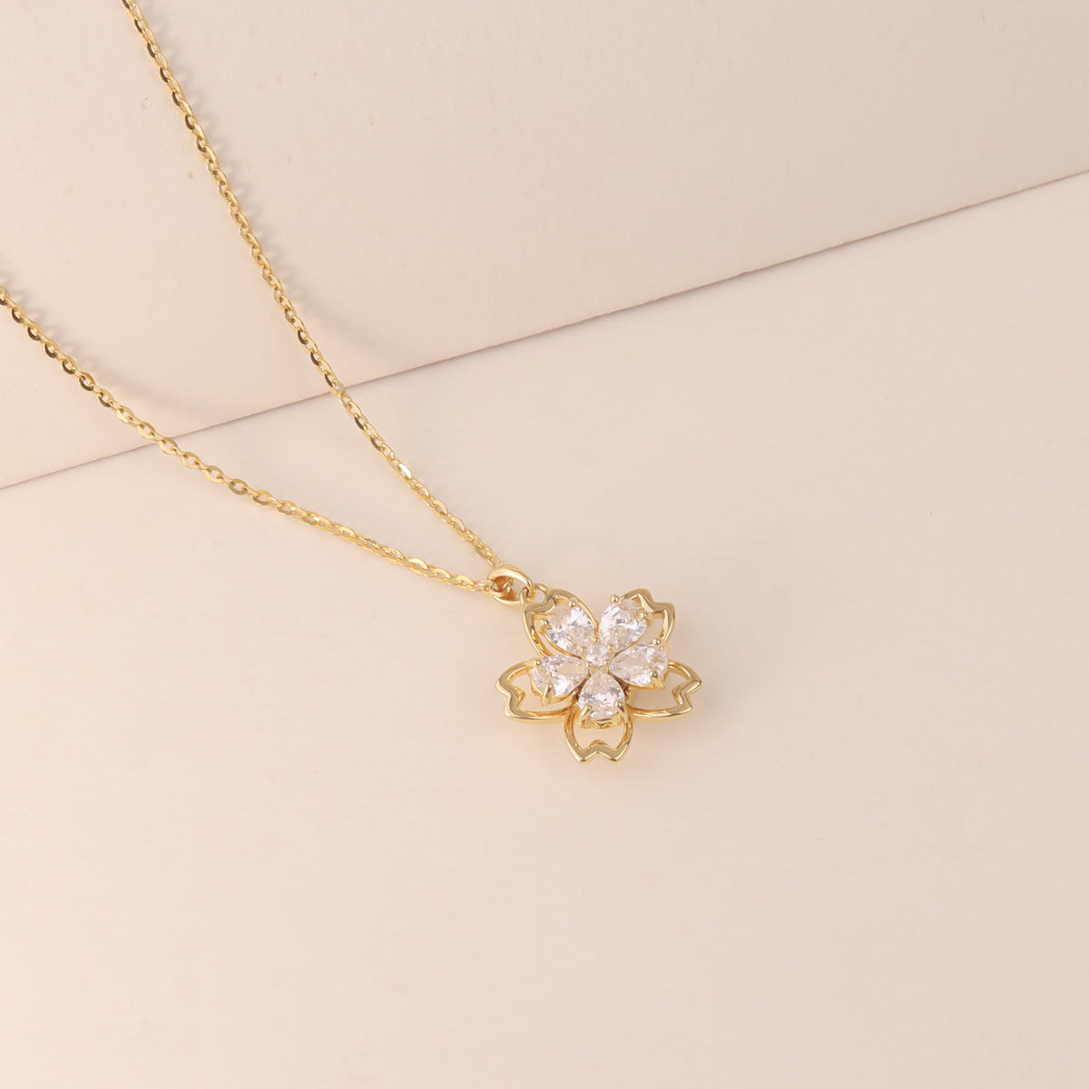 Floral Gold Pendant Chain for Women