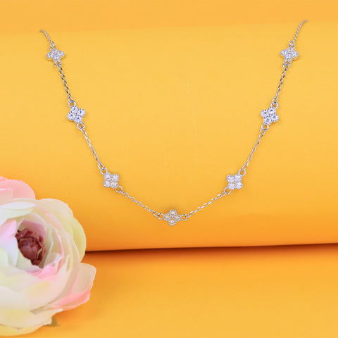 Silver Flowers Necklace