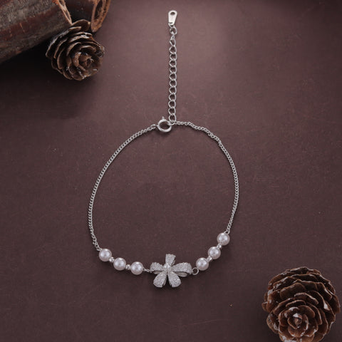 Pearl & Bow 92.5 Sterling Silver Bracelet For Women