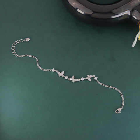 925 Sterling Silver Butterfly Charm Bracelet for Women