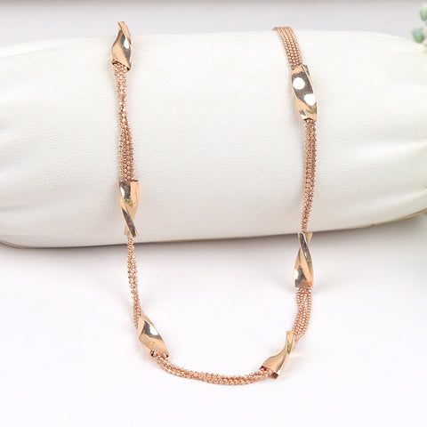 Twist and Turns Beads Rose Gold Chain