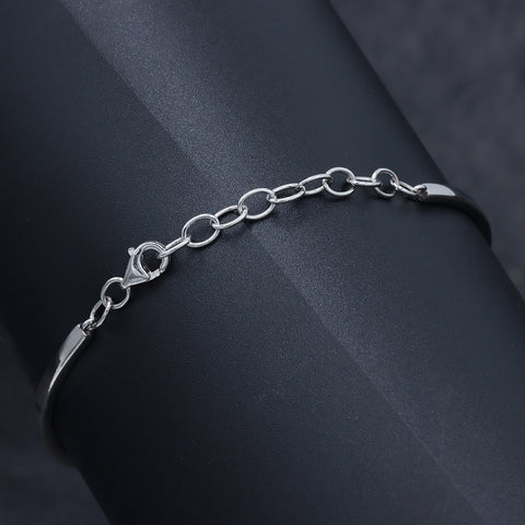 Silver Oval Shape  Cuff Bracelet