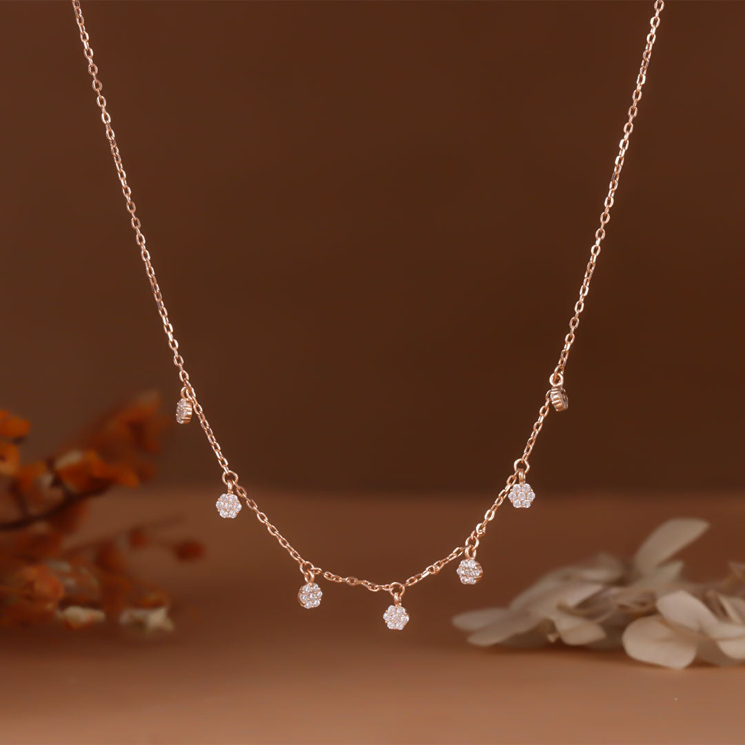 Rose gold Multi Drop Diamond Necklace