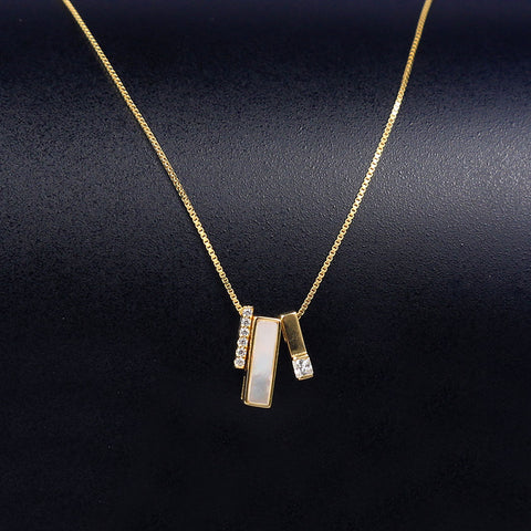 Gold Plated Trio Bar Pendant With Chain