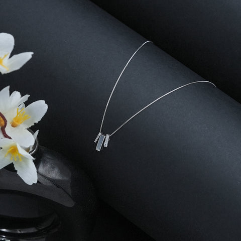 Silver Trio Bar Pendant With Chain