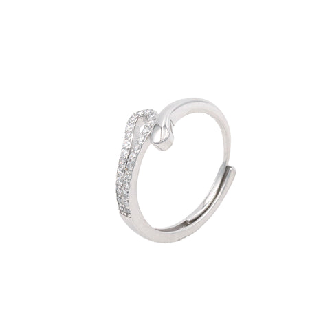 Silver Twisty Adjustable  Ring