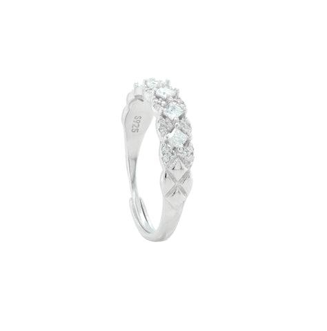 Sterling Silver Multi-Diamond CZ Band Ring for Women