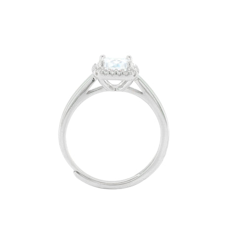 925 Sterling Silver Cushion Cut  Diamond Ring for Women