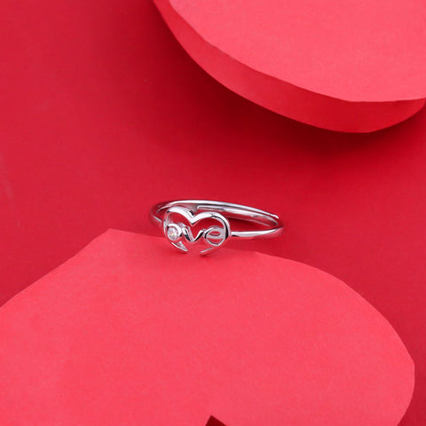 Silver Love Ring For Your Valentine