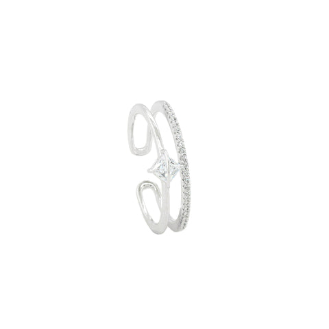 925 Silver Two Layer Trendy Ring for Women