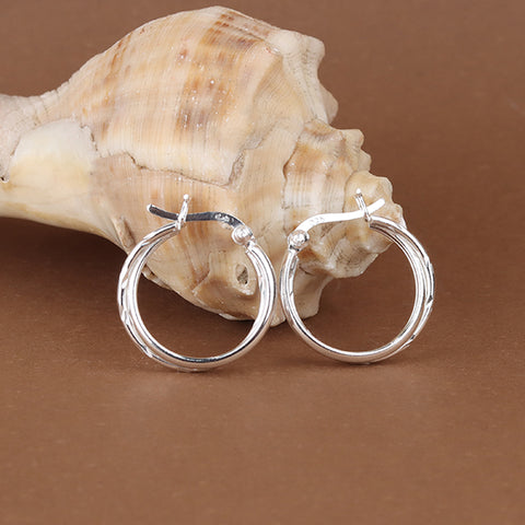 925 Sterling Silver Twisted Hoop Earrings for Women